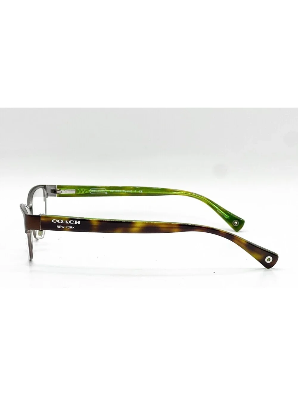 Coach HC 5033 9128 Satin Brown Dark Silver Browline Eyeglass Frames 53-16-135